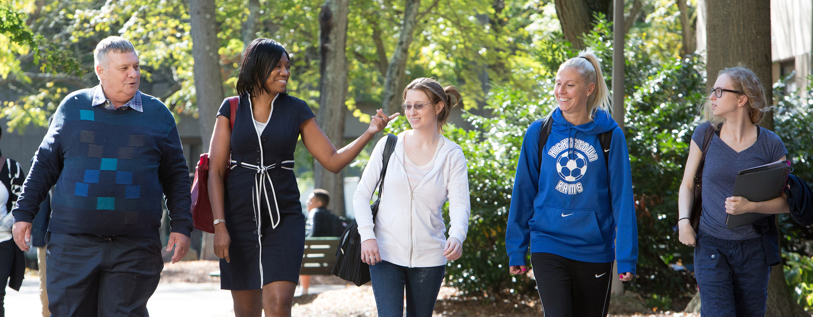 Students walking on campus