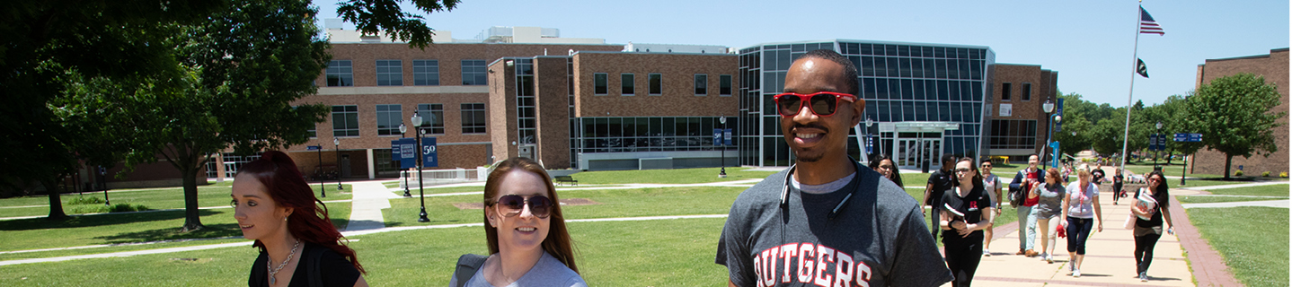 Students walking on campus