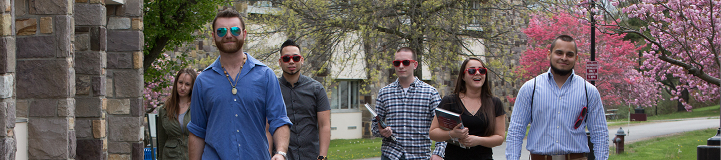 Students walking on campus