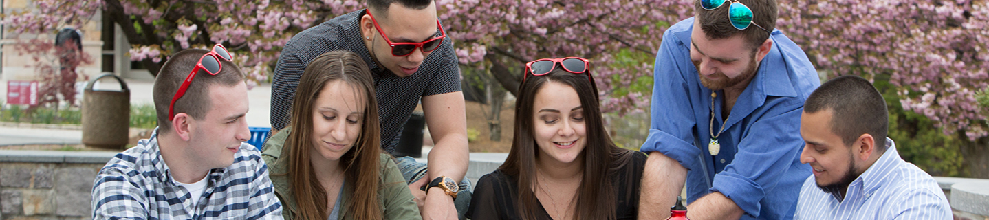 Students sitting at an outdoor table