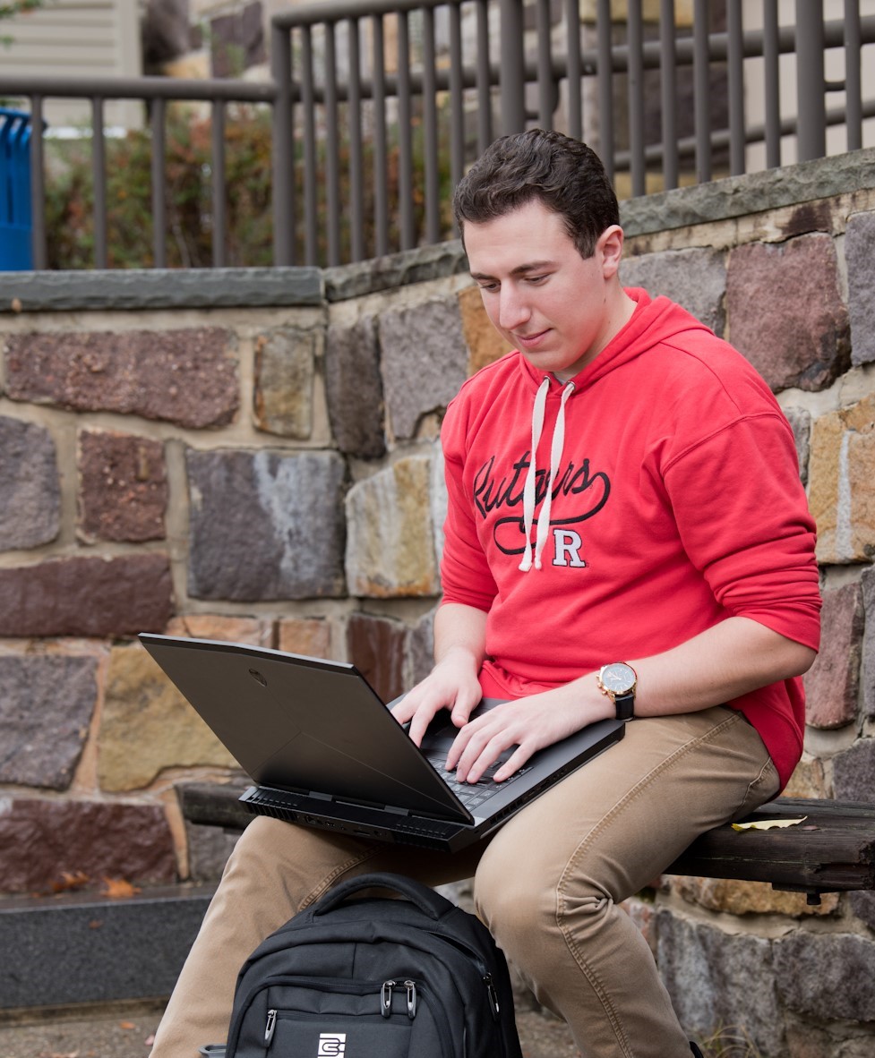 Student standing outside