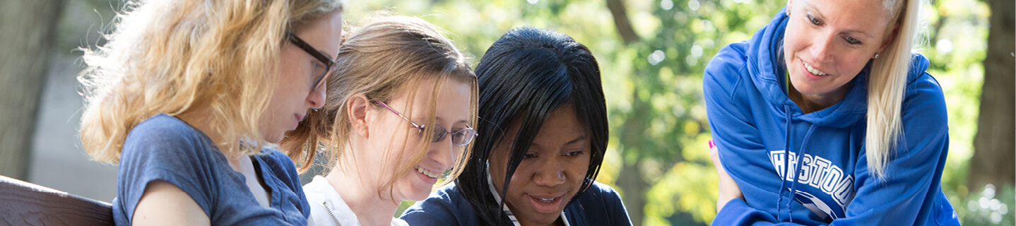 Students studying outside